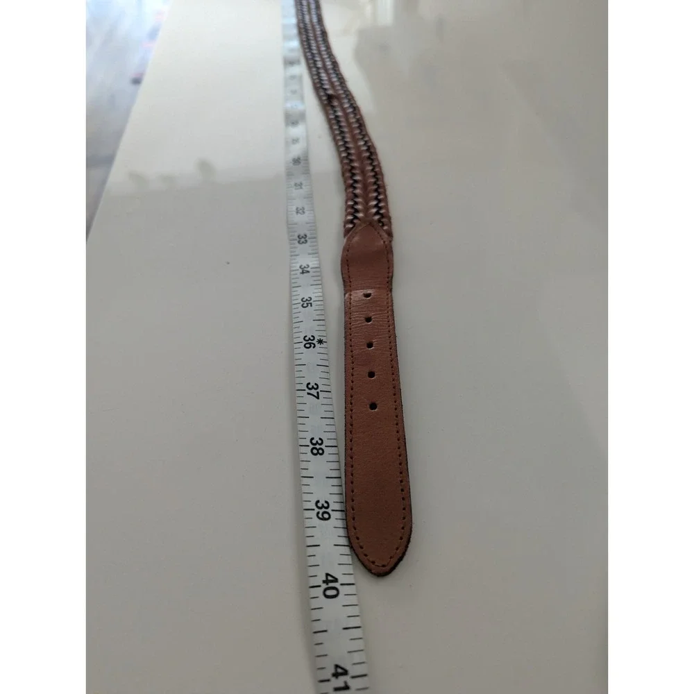 Vintage Leather Braided Belt Mens Size 36